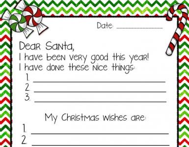 เทมเพลตจดหมายถึงซานตาคลอส (หน้าสีและระบายสี) จดหมายถึงซานตาคลอสในเทมเพลตภาษาอังกฤษ